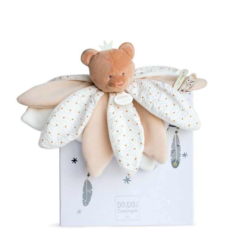  - attrape-rêve big baby comforter bear white brown star  